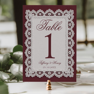 Invitation Nappe de table de mariage en dentelle de Bourgogne
