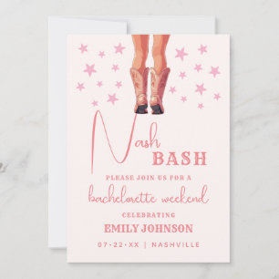 Invitation Nash Bash Cowgirl Bachelorette Week-end Itinéraire