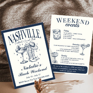Invitation Nashville Bachelorette Rodeo Cocktail Itinéraire
