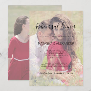 Invitation Natasha Rustic Calligraphy Dîner de répétition pho