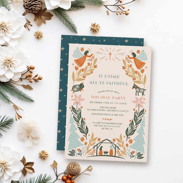 Invitation Nativité Anges Religieux Noël Fête de Noël (Créateur téléchargé)