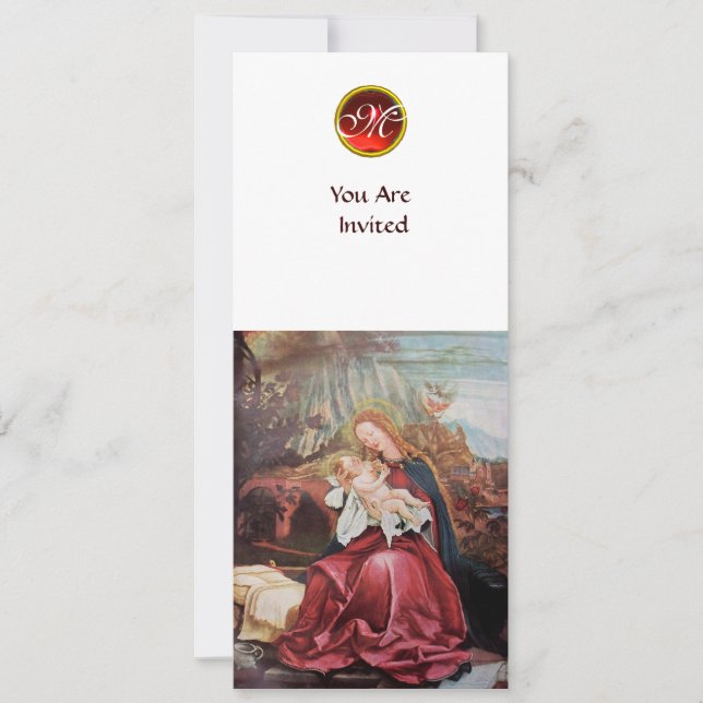 INVITATION NATIVITÉ AVEC ANGELS - MAGIE DU MONOGRAMME DE NOËL (Devant)