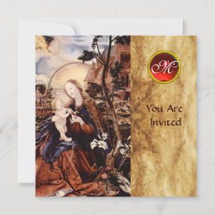 INVITATION NATIVITÉ AVEC DES LILLES BLANCHES - MAGIE DE NOËL