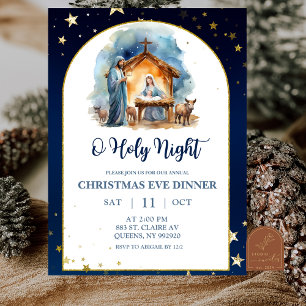 Invitation Nativité Ô nuit sainte dîner du réveillon de Noël