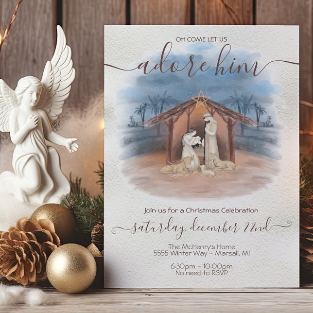 Invitation Nativité religieuse de Noël Jésus, Marie et Joseph (Créateur téléchargé)