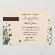 Natural Wonder en ivoire et Brown Mariage Invitat