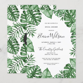 Invitation Nature botanique Fête des mariées de verdure tropi