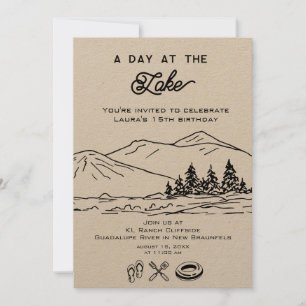 Invitation Nature extérieure moderne Forêt d'été Lac