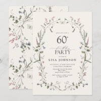 Nature Floral 60e anniversaire de fête aquarelle