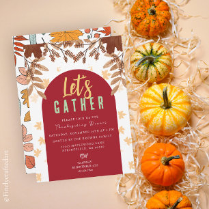Invitation Nature florale personnalisée Thanksgiving