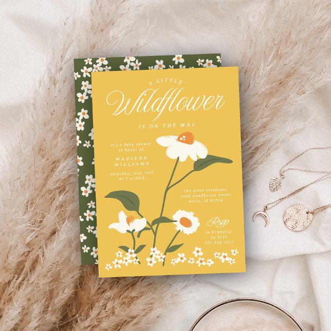 Invitation Nature moderne Thème Fleur sauvage Baby in Bloom (Créateur téléchargé)