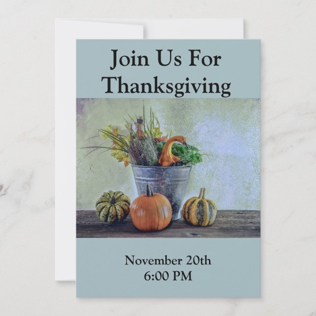 Invitation Nature morte d'automne avec citrouilles, fleurs (Devant)