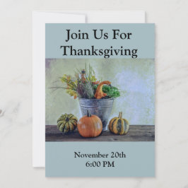 Invitation Nature morte d'automne avec citrouilles, fleurs