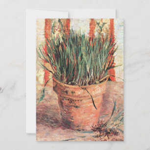 Invitation Nature morte Pot de fleurs avec ciboulette par Vin