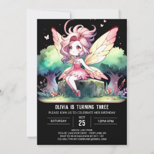 Invitation Nature Pastel Fairy Anniversaire