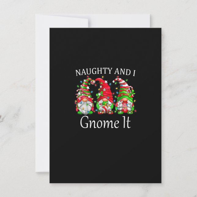 Invitation Naughty And I Gnome It Christmas Pajamas Gnomes Fu (Devant)