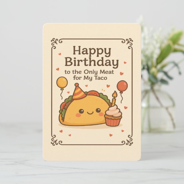 Invitation Naughty Birthday Card, Funny Anniversaire Card pou (Debout devant)