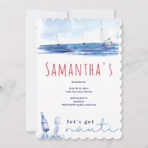 Invitation Nauti Bachelorette Week-end Nautical Boat Party
