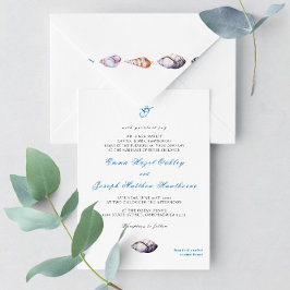 Invitation Nautical Ocean beach moderne élégant Mariage