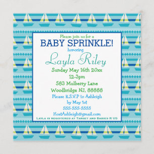 Invitation Nautical Sailboat Baby Sprinkel