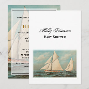 Invitation Nautical Vintage Yachts Racing #1 Baby shower