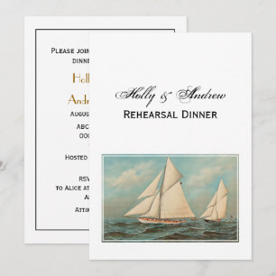 Invitation Nautical Vintage Yachts Racing #1 Dîner de répétit