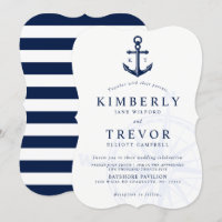Invitation Nautique Anchored Love Wedding