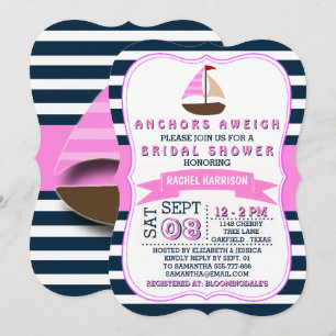 Invitation Nautique Bateau à voile Plage Bridal Douche Invita