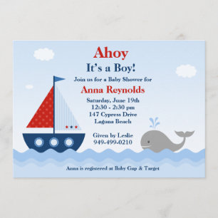 Invitation nautique de baby shower
