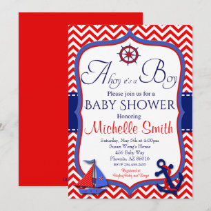 Invitation nautique de baby shower, oh c'est un
