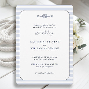 Invitation Nautique Infinity Knot Monograms Plage Mariage