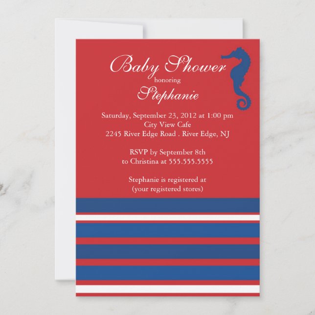 Invitation nautique moderne de baby shower (Devant)