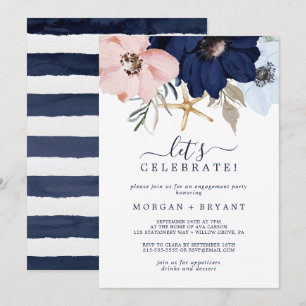 Invitation Nautique moderne   Floral Fêtons