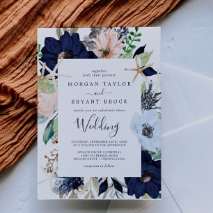 Invitation Nautique moderne   Mariage floral