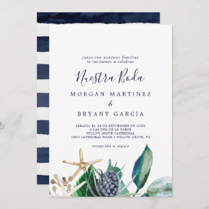 Invitation Nautique moderne   Verdure Espagnol Nuestra Boda