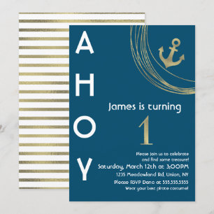 Invitation nautique pour 1er anniversaire de pirat