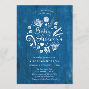 Invitation nautique rustique de baby shower de vie
