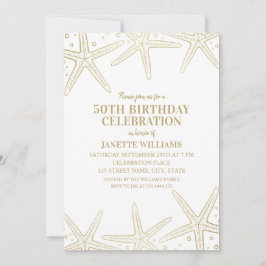 Invitation Nautique Starfish Beach Adulte 50e Anniversaire