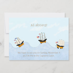 Invitation Navires sur la mer de Rolling Nautique Personnalis