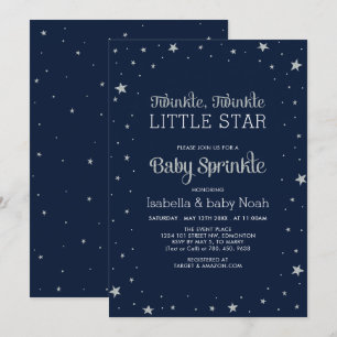 Invitation Navy & Argent   Baptême Bébé Une Petite Étoile Bri