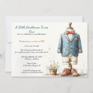 Invitation Navy Baby Boy 1er Anniversaire & Croquis de parfum