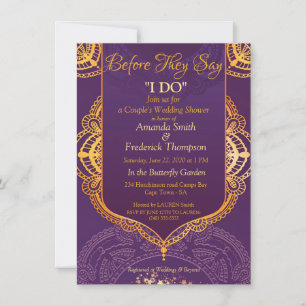Invitation Navy Blue and or Violet with Gold Mandalas