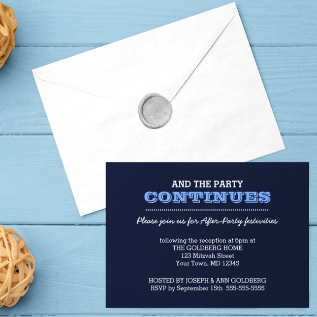 Invitation Navy Blue après l'invitation de la fête (Créateur téléchargé)