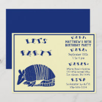 Navy Blue Armadillo fête d'anniversaire personnali