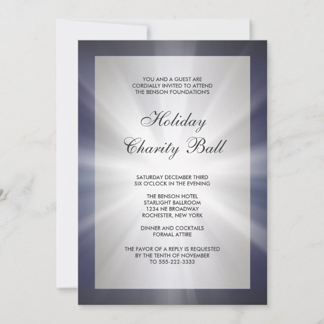 Invitation Navy Blue Black Corporate Event Party (Devant)
