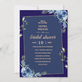 Invitation Navy Blue Burgundy Gold Pink Bridal Shower