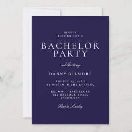 Invitation Navy Classic moderne Bachelor Party
