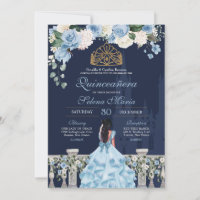 Navy & Light Blue Cinderella Princess Quinceañera