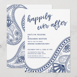 Invitation Navy pour toujours réception de Paisley uniquement