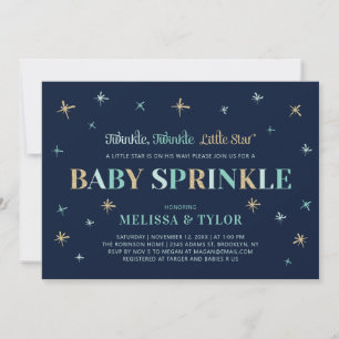 Invitation Navy Twinkle Twinkle Little Star Baby Sprinkle